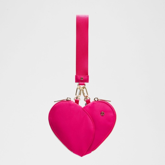 lululemon athletica Accessories - Lululemon Dual Pouch Wristlet Heart, Passionate/Passionate/Gold - NWT